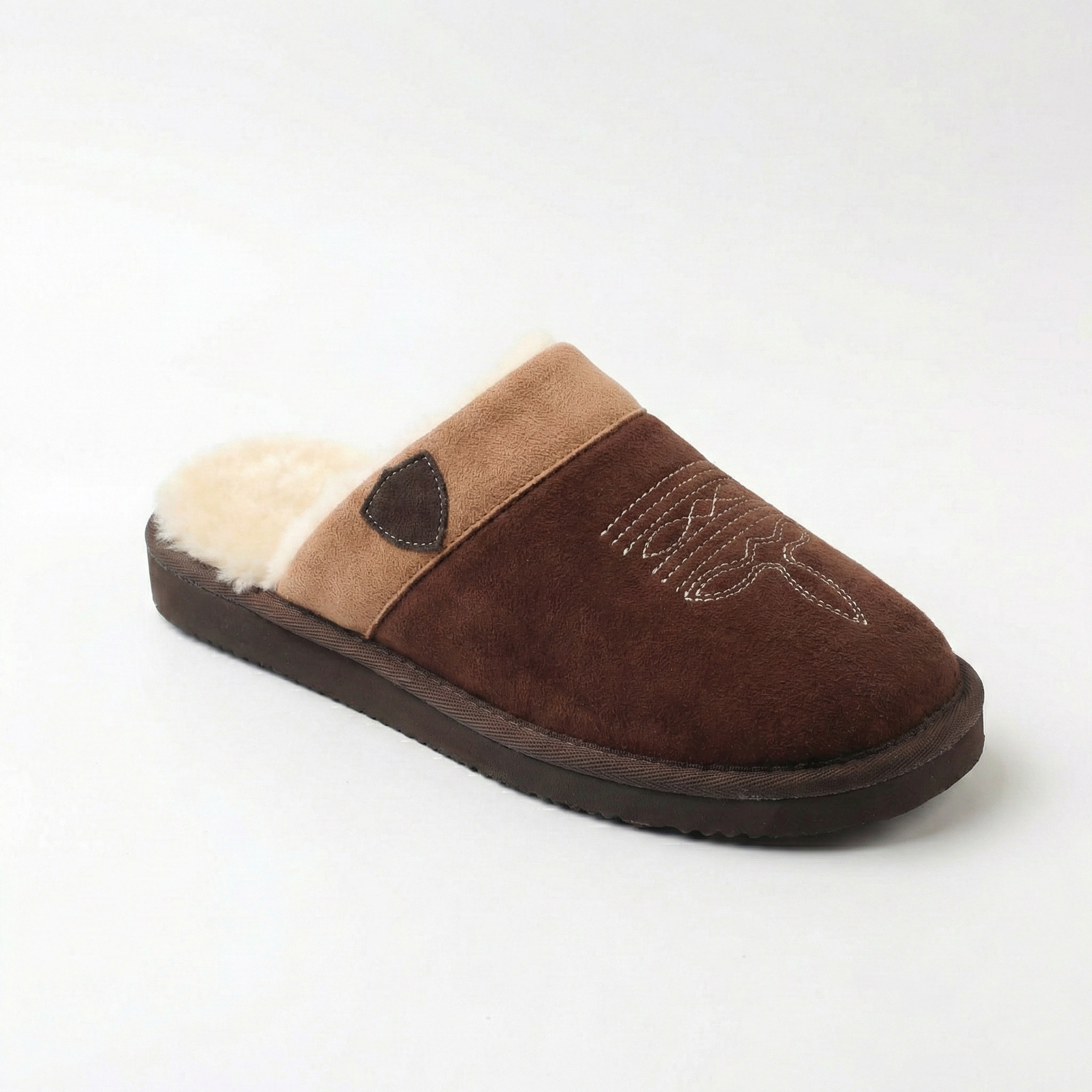 Clog Studios Men's Cowboy Slippers Leather Brown